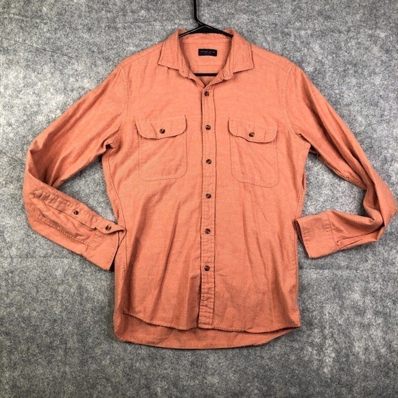 Proper Cloth Button Up Shirt Men's S-M Long Sleeve Pockets Adult Casual - Picture 1 of 6